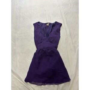 J. Crew Women Sz 4 Pull Back Tie Top Silk‎ Purple